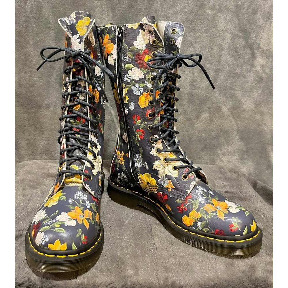 Dr. Martens Darcy Floral 14 Eye Tall Darcy Boots us 9